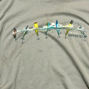 Newport blue men’s T-shirt, fishing lure theme